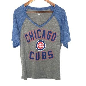 Genuine Merchandise MLB Chicago Cubs Short Sleeve Baseball Shirt Gray 1X XXL